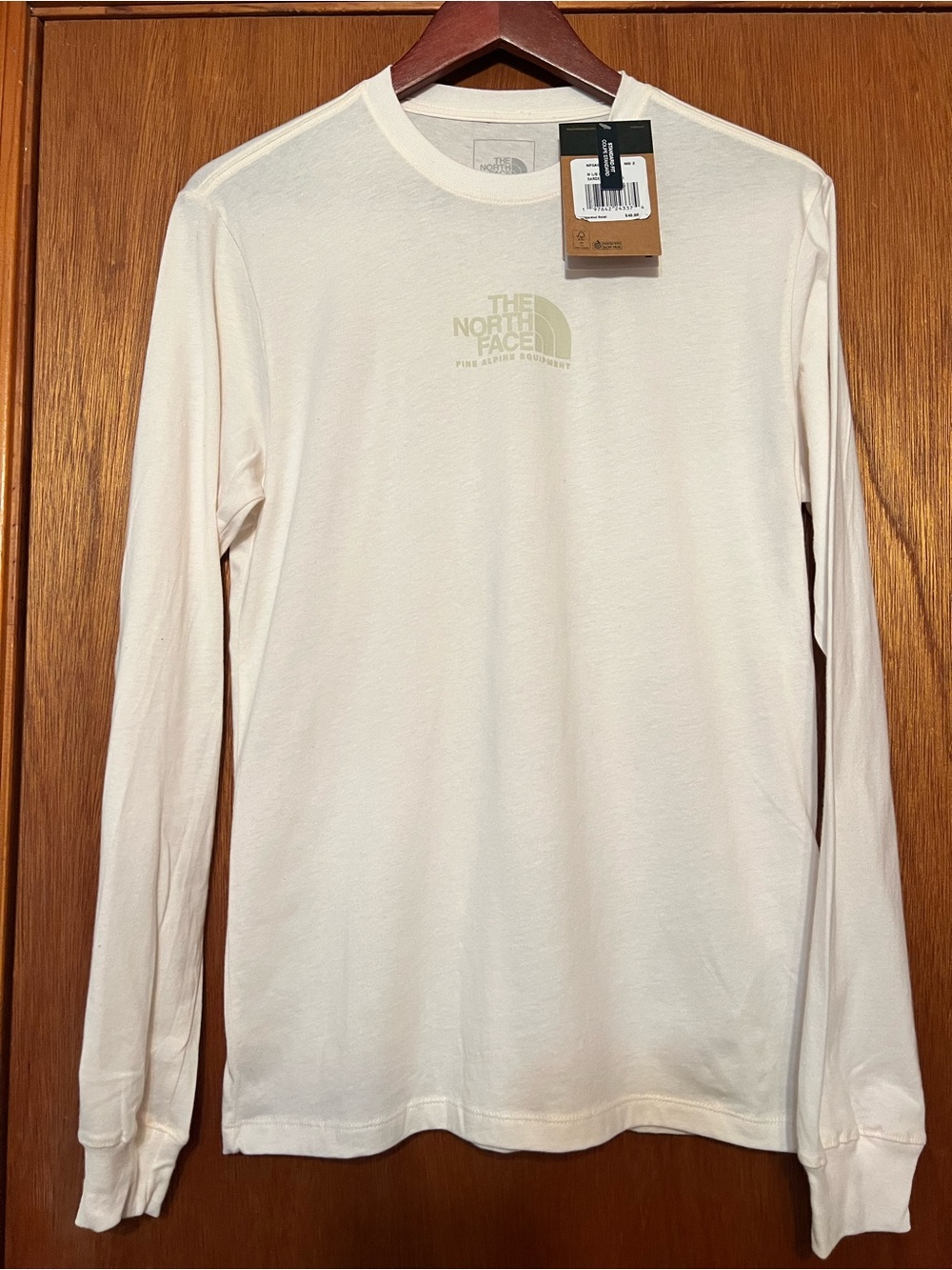 The North Face Men's Long Sleeve Logo Tee - Off-White/Cream